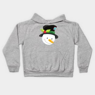 Christmas Snowman, Hat, Mistletoe, Carrot Nose Kids Hoodie